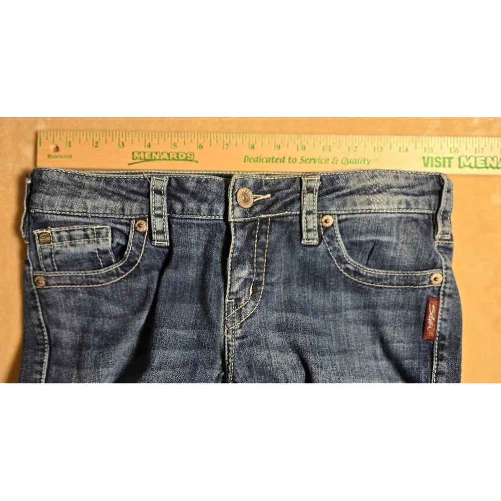 Silver Jeans Co Aiko Mid Rise Bootcut Dark Wash Whiskered Womens Size 27x30  845